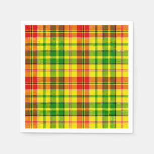 Serviette En Papier Motif Tartan à Carreaux Jaune Rouge Vert