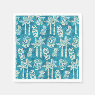 Serviette En Papier Motif Tiki moderne du milieu du siècle rétro