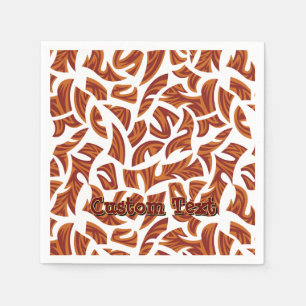 Serviette En Papier Motif tribal ethnique orange et marron