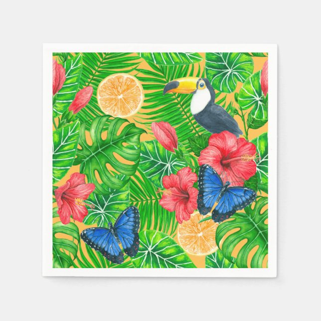 Serviette En Papier Motif tropical (Devant)