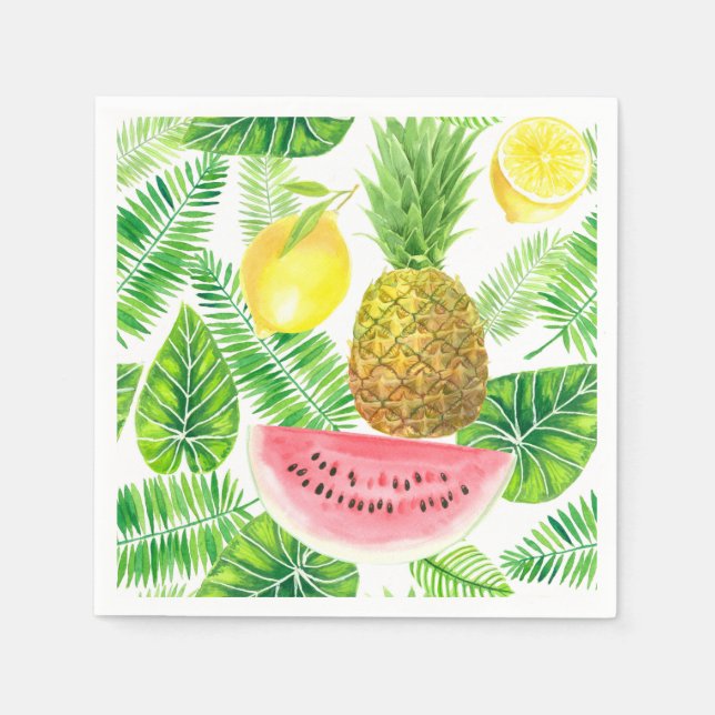 Serviette En Papier Motif tropical (Devant)