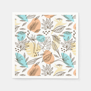 Serviette En Papier Motif tropical d'été dessiné à la main