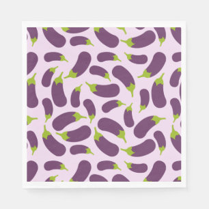 Serviette En Papier Motif végétal d'aubergine violet végétal Conceptio
