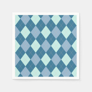 Serviette En Papier Motif vintage Argyle bleu