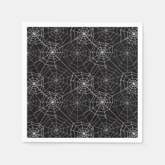 Serviette En Papier Motif Web Halloween Spider | Serviette de table (Devant)