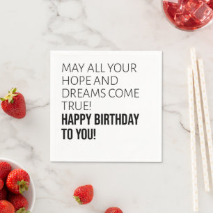 Serviette En Papier Motivational Joyeux voeux d'anniversaire