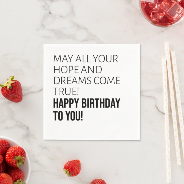 Serviette En Papier Motivational Joyeux voeux d'anniversaire (En situation)