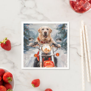 Serviette En Papier Moto à chiens Labrador Noël