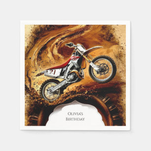 Serviette En Papier Moto colorée Off Road pour enfants anniversaire
