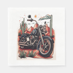 Serviette En Papier Moto dans le désert Cactus Western Set