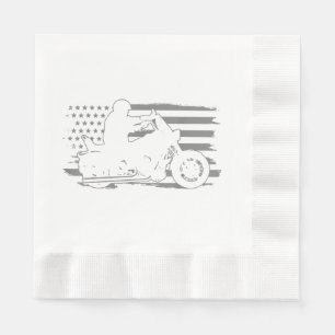 Serviette En Papier Moto Patriotique Vintage American Flag Biker