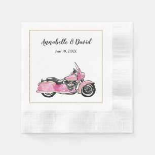 Serviette En Papier Moto rose Monogram Napkin