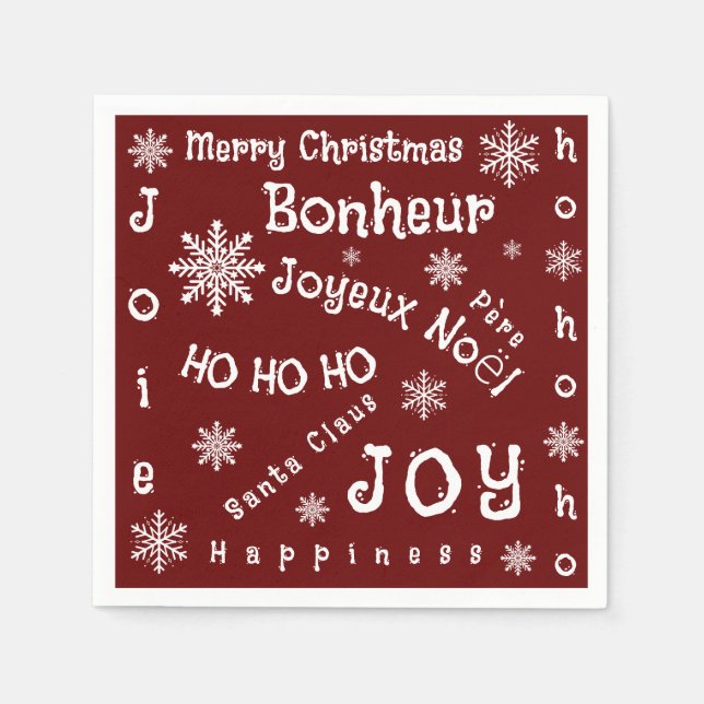 Serviette En Papier Mots de Noël (Devant)