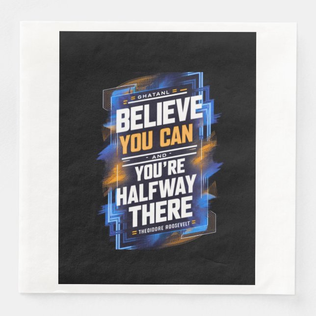 Serviette En Papier Mots motivants (Devant)