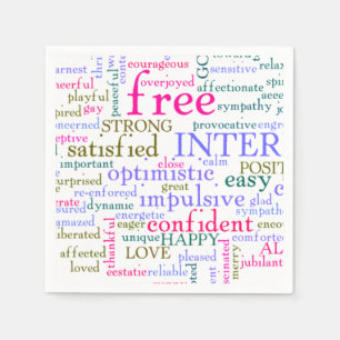 Serviette En Papier Mots stimulants