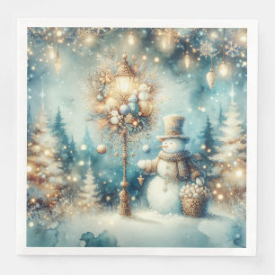 Serviette En Papier Mouchoir en papier - Noël vintage Bonhomme de neig