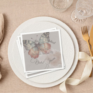 Serviette En Papier Mouchoir en papier pour mariage papillon merveille
