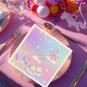 Serviette En Papier Mouchoir en papier Princesse Licorne Pastel