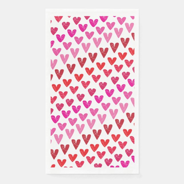 Serviette En Papier Mouchoirs en papier coeurs enjoués (Devant)