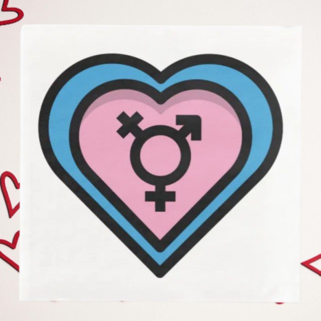 Serviette En Papier Mouchoirs en papier Fierté Trans au Cœur (Créateur téléchargé)