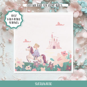 Serviette En Papier Mouchoirs en papier Princesse chevauchant une lico