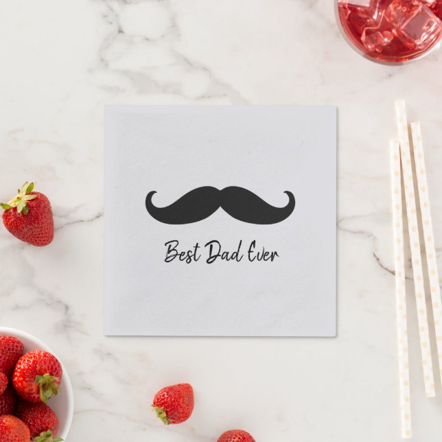 Serviette En Papier Moustache noire (En situation)