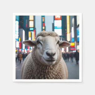 Serviette En Papier Mouton dans le Carré du temps