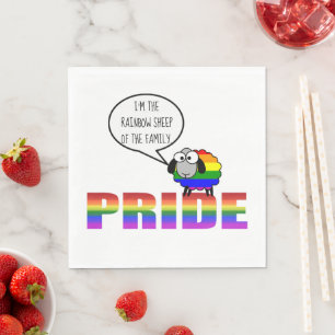 Serviette en papier Mouton Fierté Arc-en-ciel