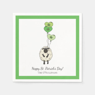 Serviette En Papier Moutons et trèfles de la Saint-Patrick pour enfant