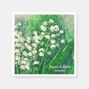 Serviette En Papier Muguet Serviettes de mariage personnalisées