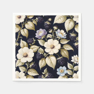 Serviette En Papier Mûre & Fleurs