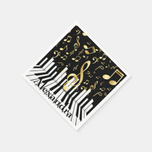 Serviette En Papier Music Note Clés de piano de luxe