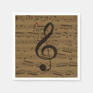 Serviette En Papier Musical Treble Clef Sheet Musique Classique