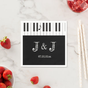 Serviette En Papier Musiciens créatifs Piano Keys papier Mariage
