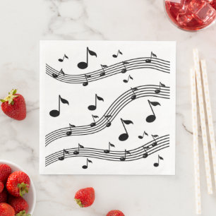 Serviette En Papier Musique à motif sonore