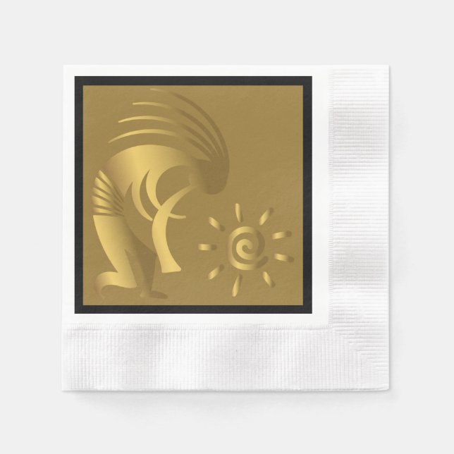 Serviette En Papier Musique Arizona Gold Kokopelli (Devant)