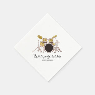 Serviette En Papier musique, batterie d'or, Cocktail Papier serviettes