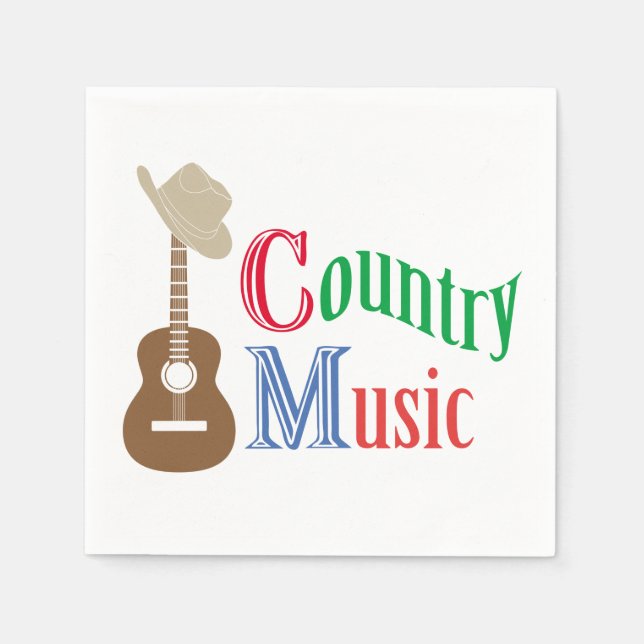 Serviette En Papier Musique country (Devant)