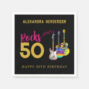 Serviette En Papier Musique de fête d'anniversaire 50 ans Guitare Rock