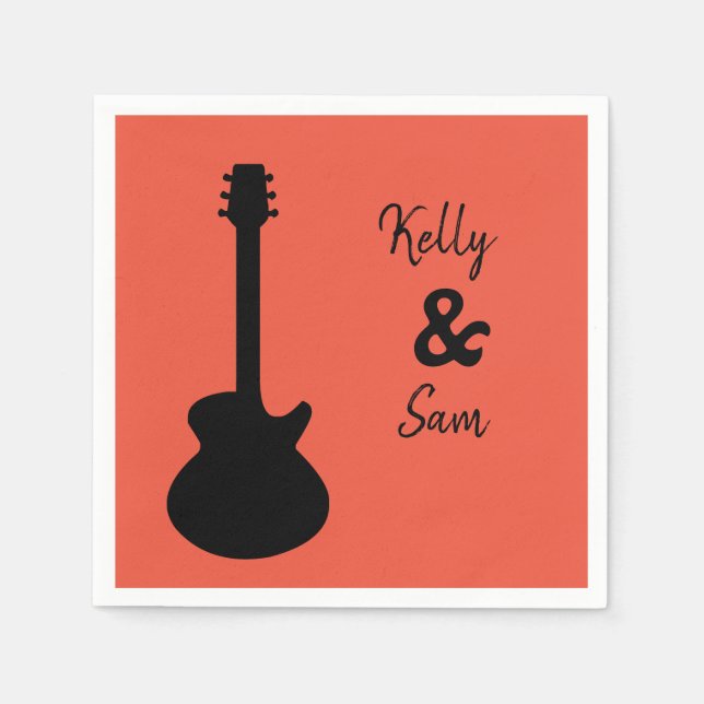 Serviette En Papier Musique guitare personnalisée (Devant)