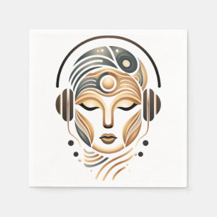 Serviette En Papier Musique zen minimaliste déesse géométrique abstrai