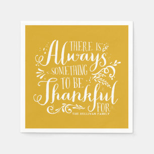 Serviette En Papier Mustard Jaune Toujours Merci Citation Thanksgiving