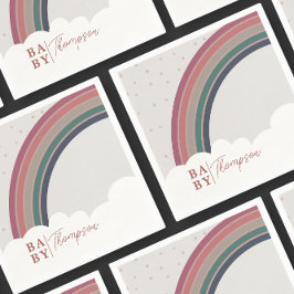 Serviette En Papier Muted Rainbow Baby shower Girl