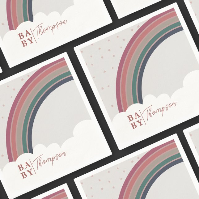 Serviette En Papier Muted Rainbow Baby shower Girl (Créateur téléchargé)