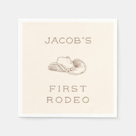 Serviette En Papier My First Rodeo Customizable Neural Party Napkin