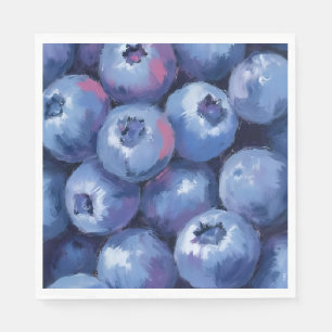 Serviette En Papier Myrtilles Aquarelle de fruits peints