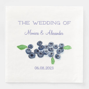 Serviette En Papier Myrtilles Myrtilles Sucrées Baies Fruits Mariage