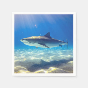 Serviette En Papier Nage des requins Eau bleue