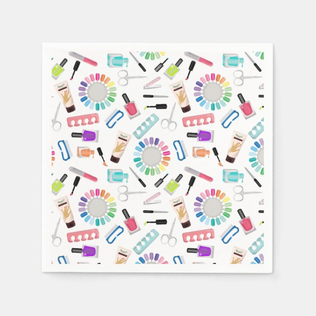 Serviette En Papier Nails Manicure Pedicure Mani Pedi Girls Birthday (Devant)