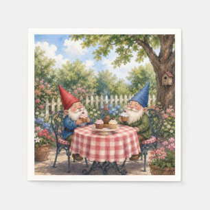 Serviette En Papier Nains de jardin mangeant des cupcakes
